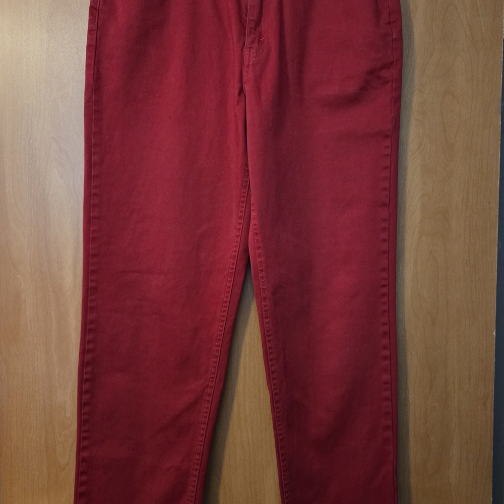 LEVI'S RED TAB 512 Vibrant Red Cotton Pants Slim Fit Size 10